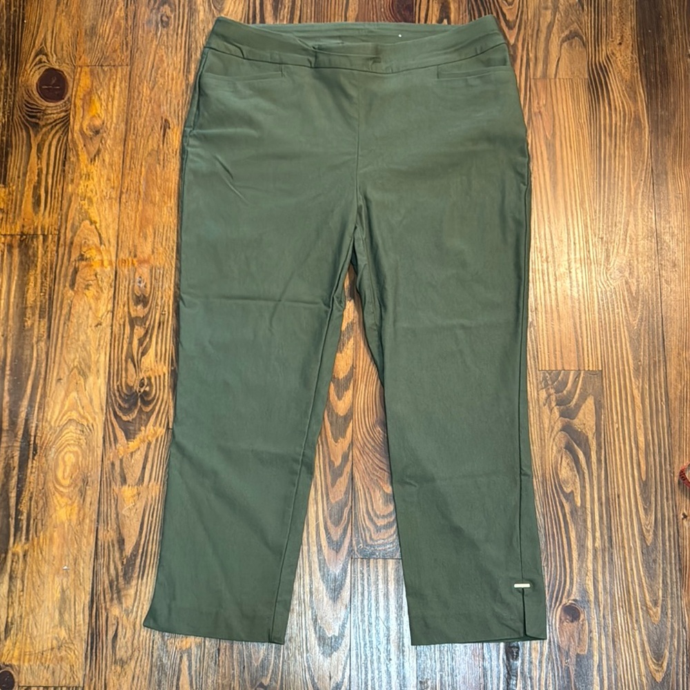 Chico's Khaki Khaki Green Trousers